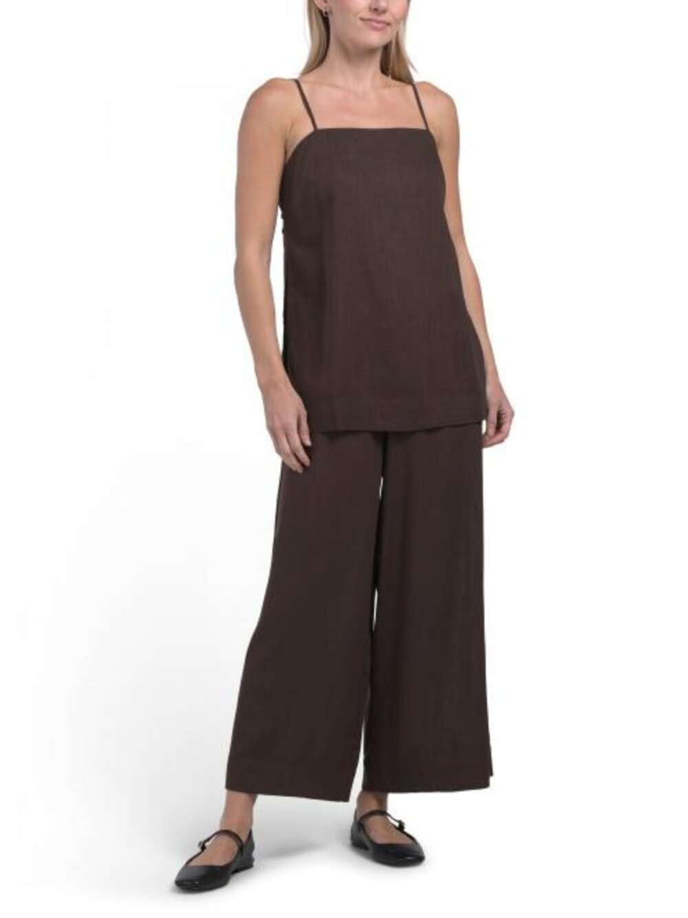 HOUSE OF HARLOW 1960 2pc Linen Blend Long On Long Top And Pants Set